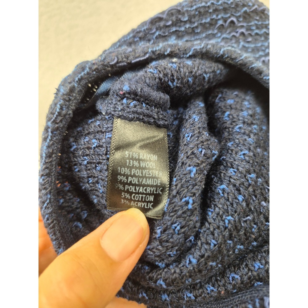 St John Dress Womens Size 10 Tweed Knit Navy Blue Textured Professional - Picture 15 of 16